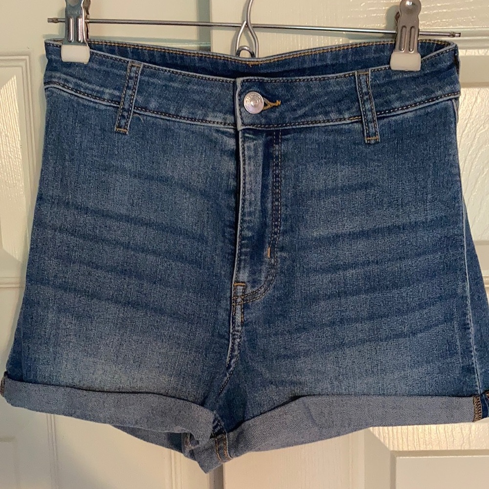 High waisted jean shorts